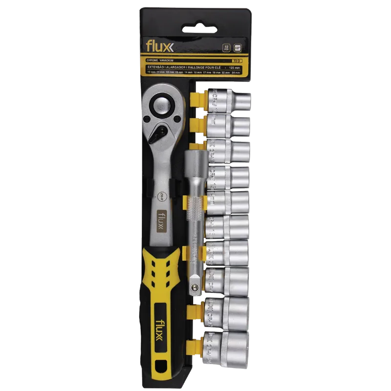 Conjunto Chave Caixa Crom. Vanadium 12Pçs 1/2 Flux