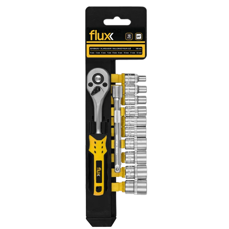 Conjunto Chave Caixa Crom. Vanadium 12Pçs 1/4 Flux