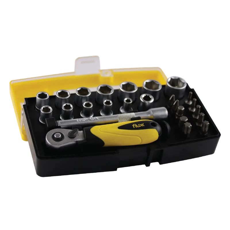 Conjunto Estojo Chave Caixa Crom. Vanadium 25Pçs 1/4 Flux