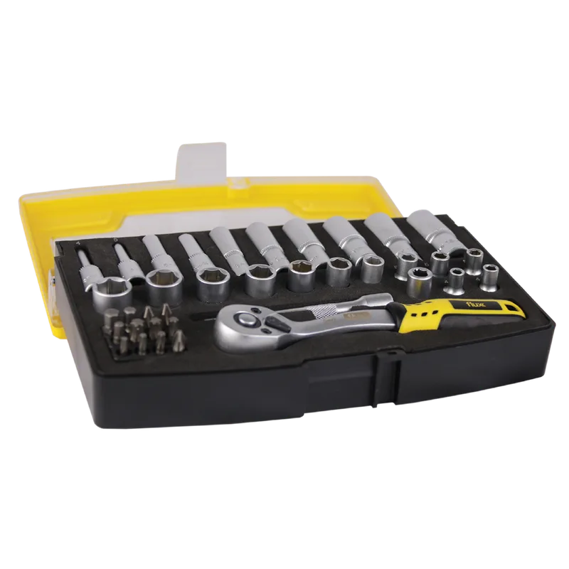 Conjunto Estojo Chave Caixa Crom. Vanadium 37Pçs 1/4 Flux