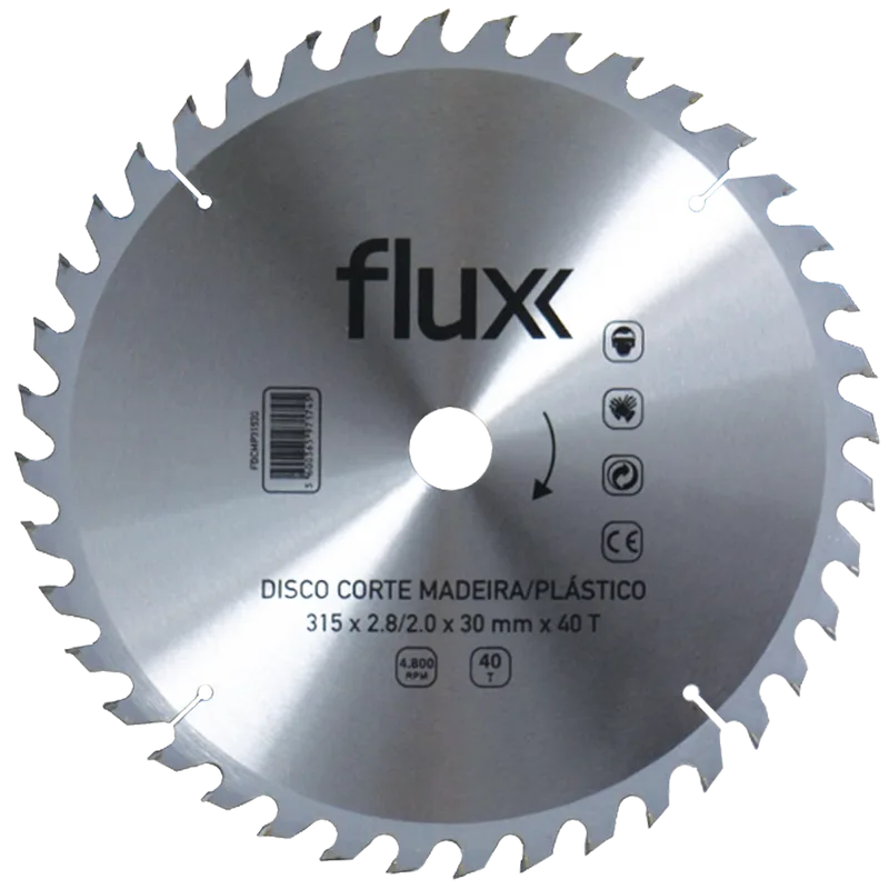 Disco Corte Madeira/Plastico 210x1,5x30mm 40D Flux